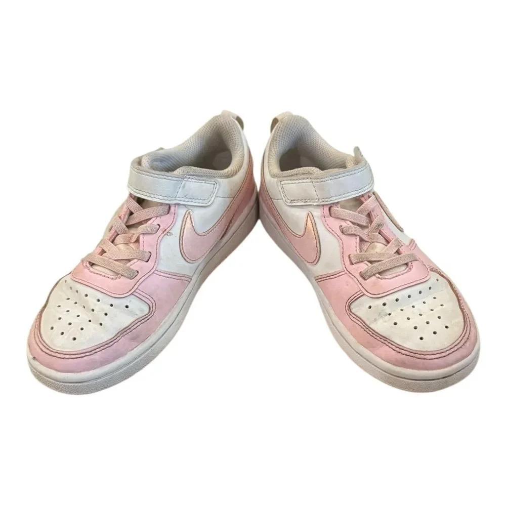 Nike Kids Preschool Court Borough Low Recraft Pink White Shoes Sneakers 13C